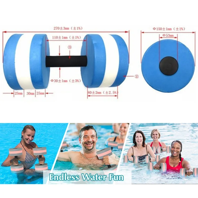 1pair Water Floating Dumbbell EVA Foam Swimming Pool Exercise Adjustable Dumbbell(Pink White)