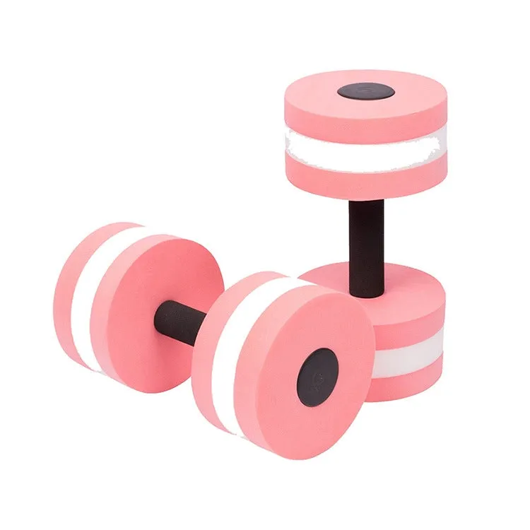 1pair Water Floating Dumbbell EVA Foam Swimming Pool Exercise Adjustable Dumbbell(Pink White)