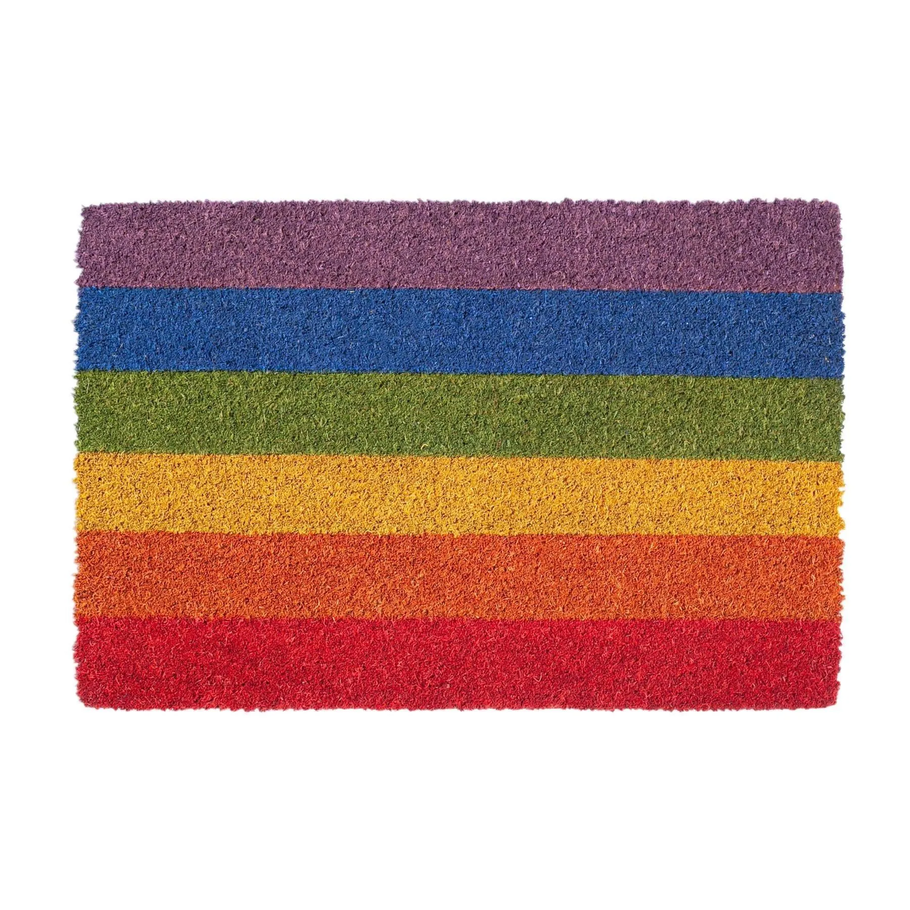 60cm x 40cm Multicoloured Rainbow Coir Door Mat - By Nicola Spring