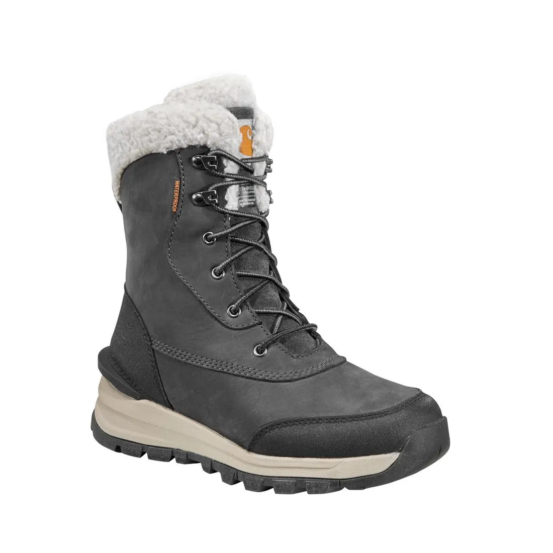 8" Women's Pellston Waterproof Insulated Winter Soft Toe Boot Dark Grey