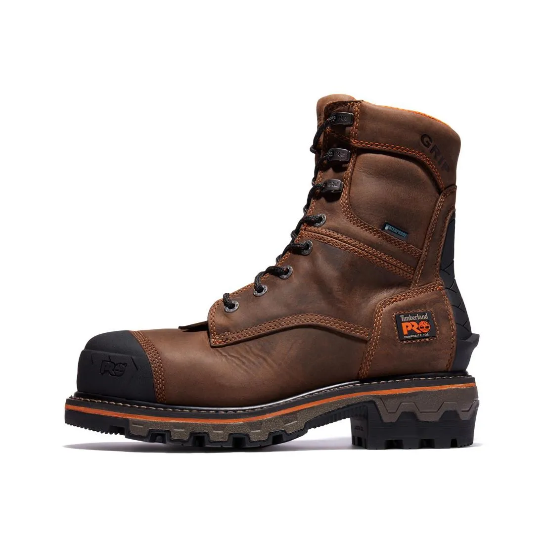 Boondock HD 8 Inch Composite-Toe Waterproof Ins 400G Logger Work Boot Brown