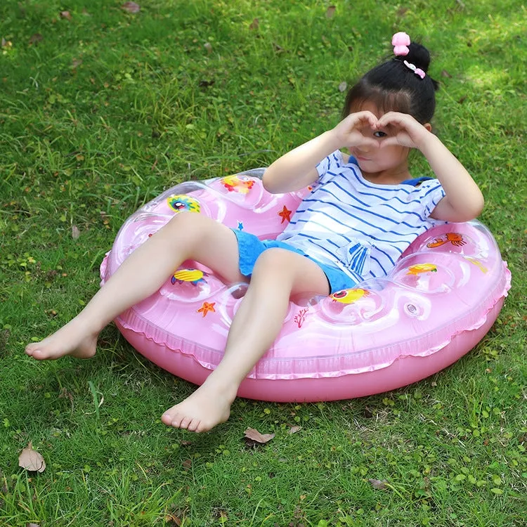 Cartoon Pattern Double Airbag Thickened Inflatable Swimming Ring Crystal Swimming Ring, Size:50 cm(Yellow)