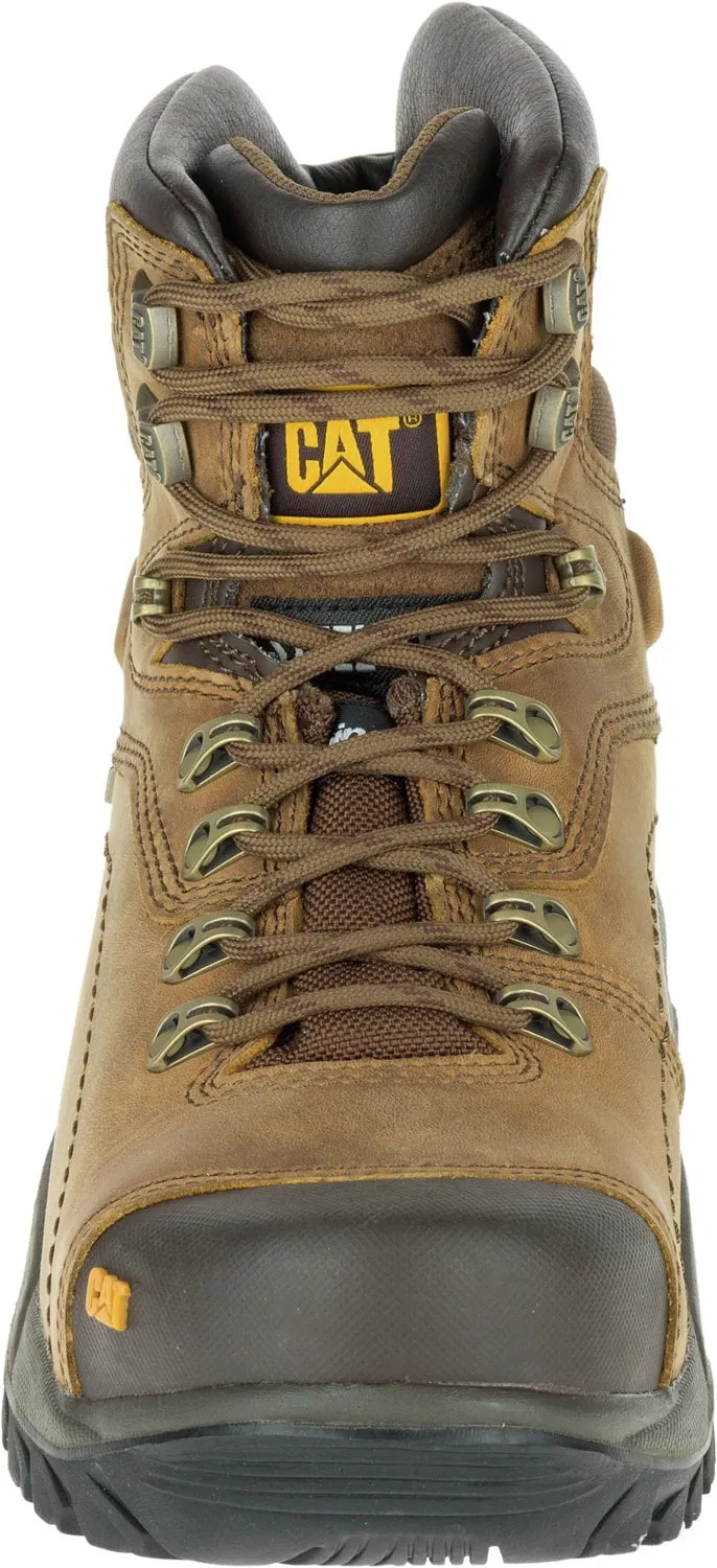 CAT Mens Diagnostic Hi St Dark Beige Leather Work Boots