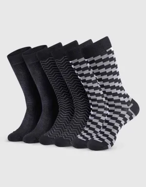 Graphed Crew Socks 5 Pack