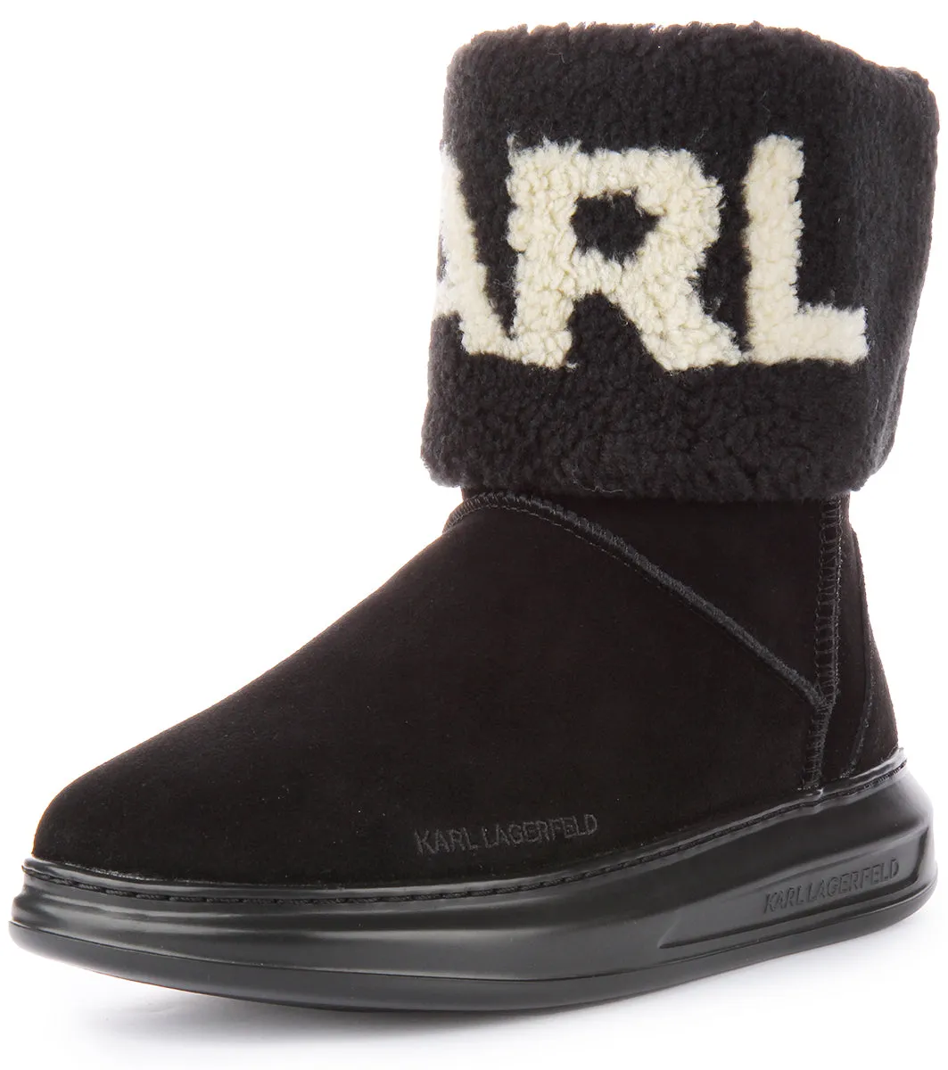 Karl Lagerfeld Kapri Kosi In Black Suede For Women