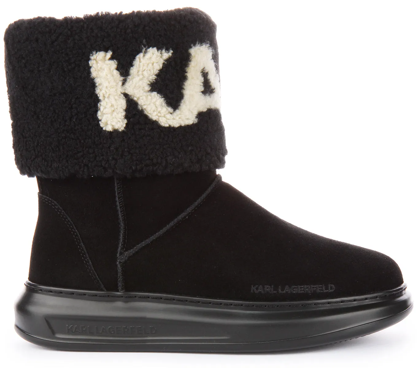 Karl Lagerfeld Kapri Kosi In Black Suede For Women