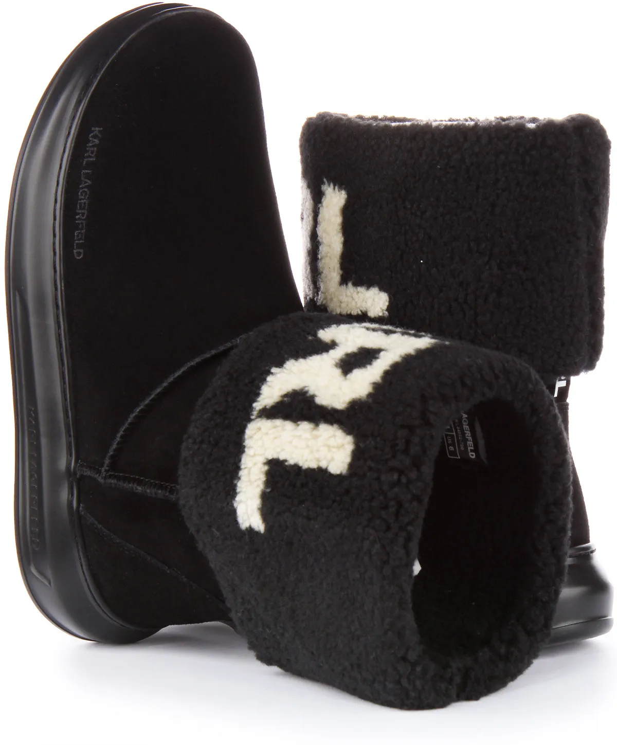 Karl Lagerfeld Kapri Kosi In Black Suede For Women