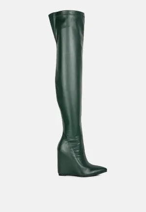 Leggy Lass Wedge Heel Long Boots