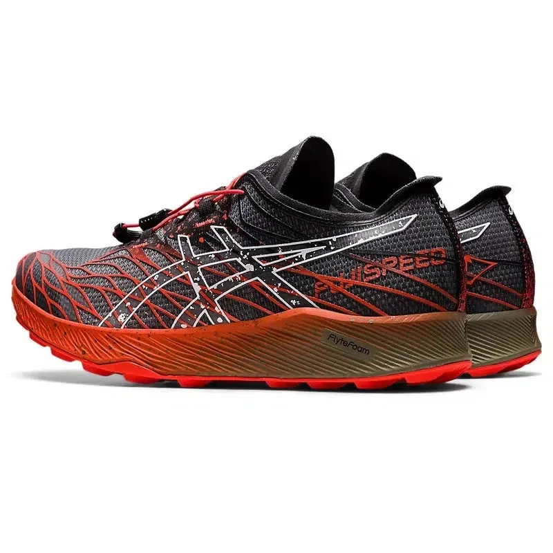 Men's FujiSpeed Trail Running Shoes - Black/Cherry Tomato