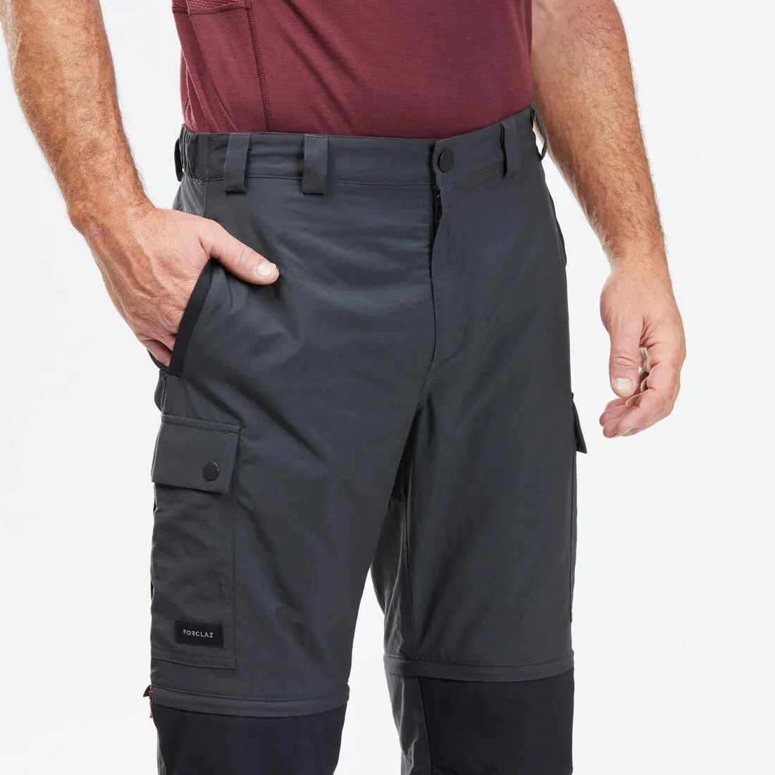 Men's Mountain Trekking Durable 2-in-1 Zip-Off Trousers MT100