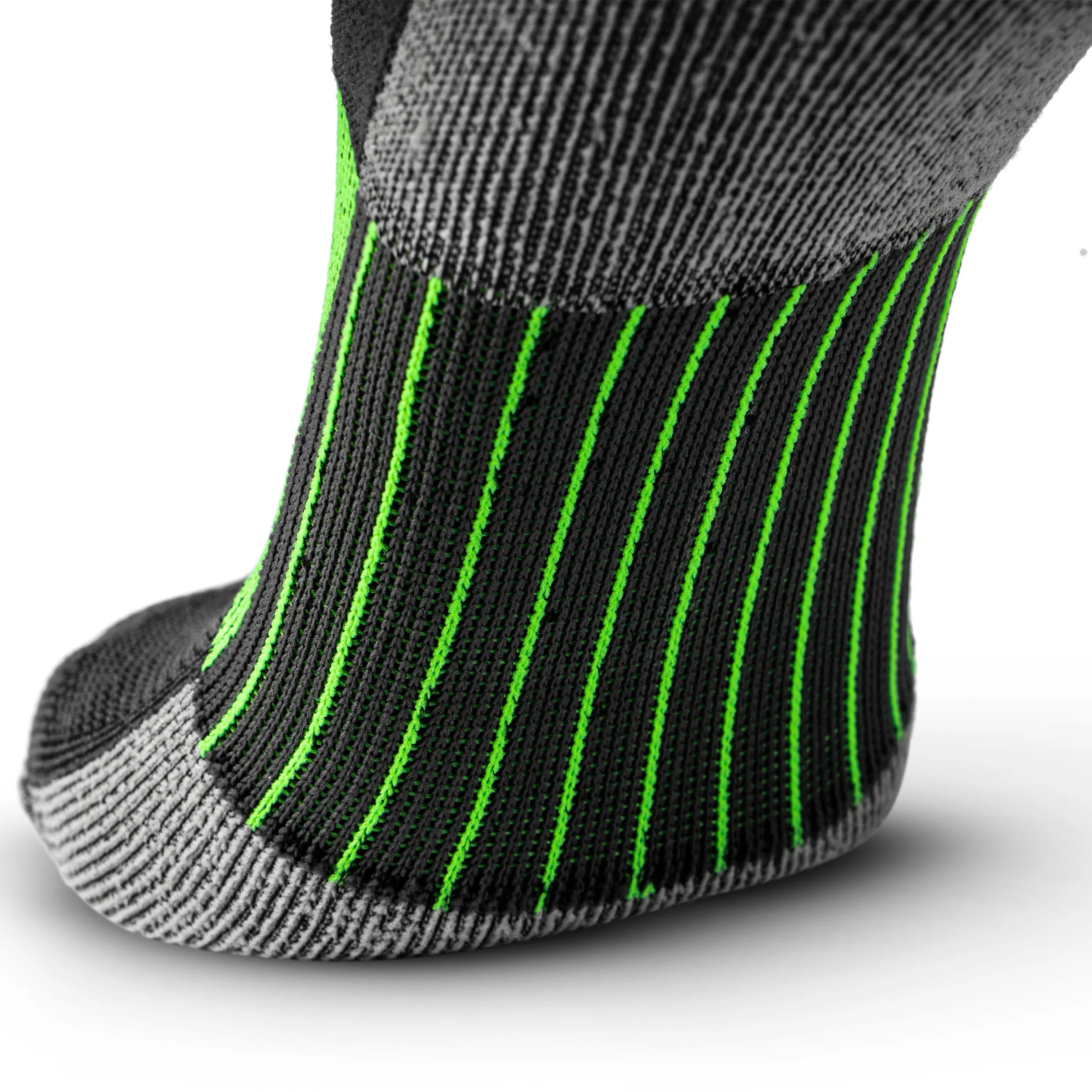 MudGear Quarter (¼) Crew Socks - Gray/Green (2 pair pack)