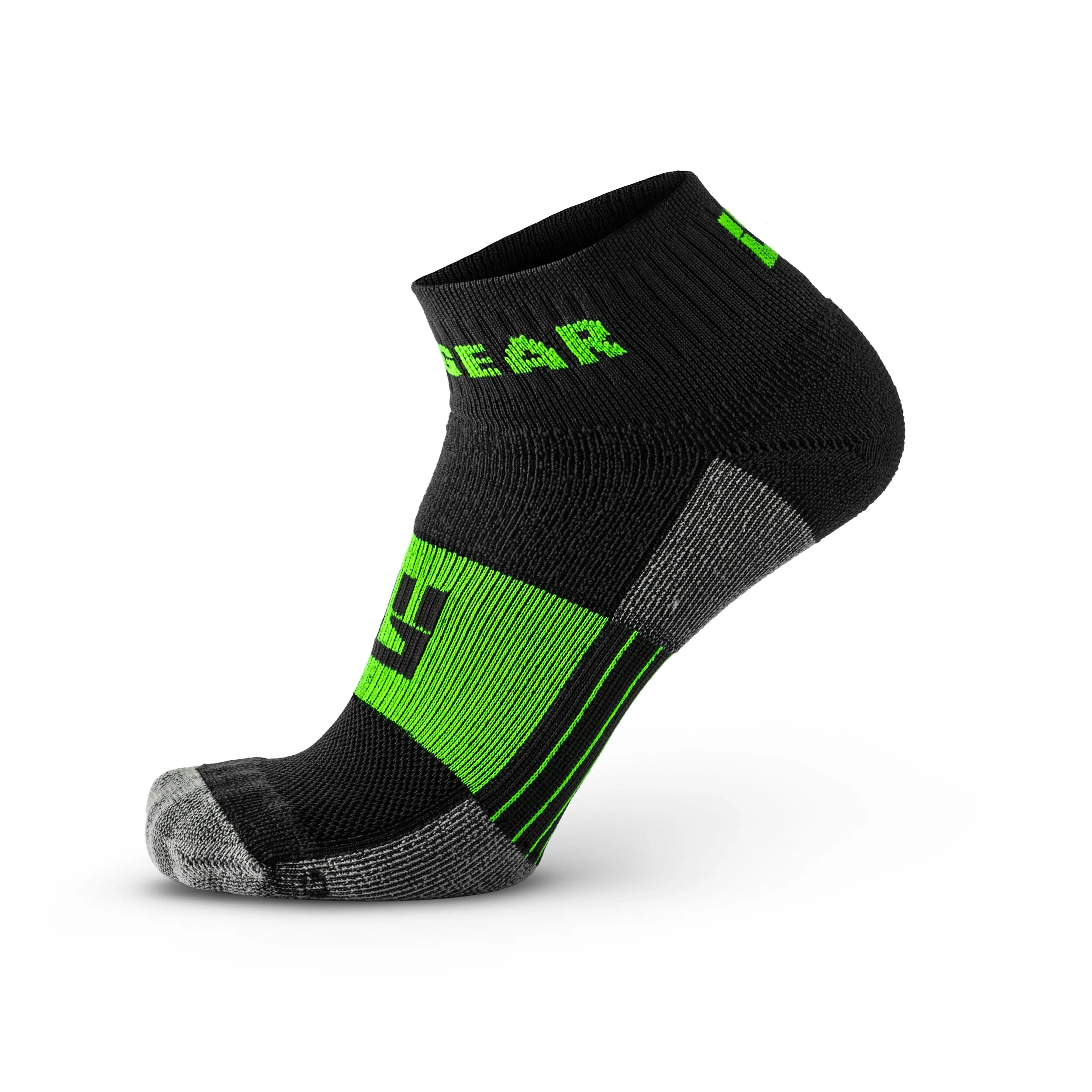 MudGear Quarter (¼) Crew Socks - Gray/Green (2 pair pack)