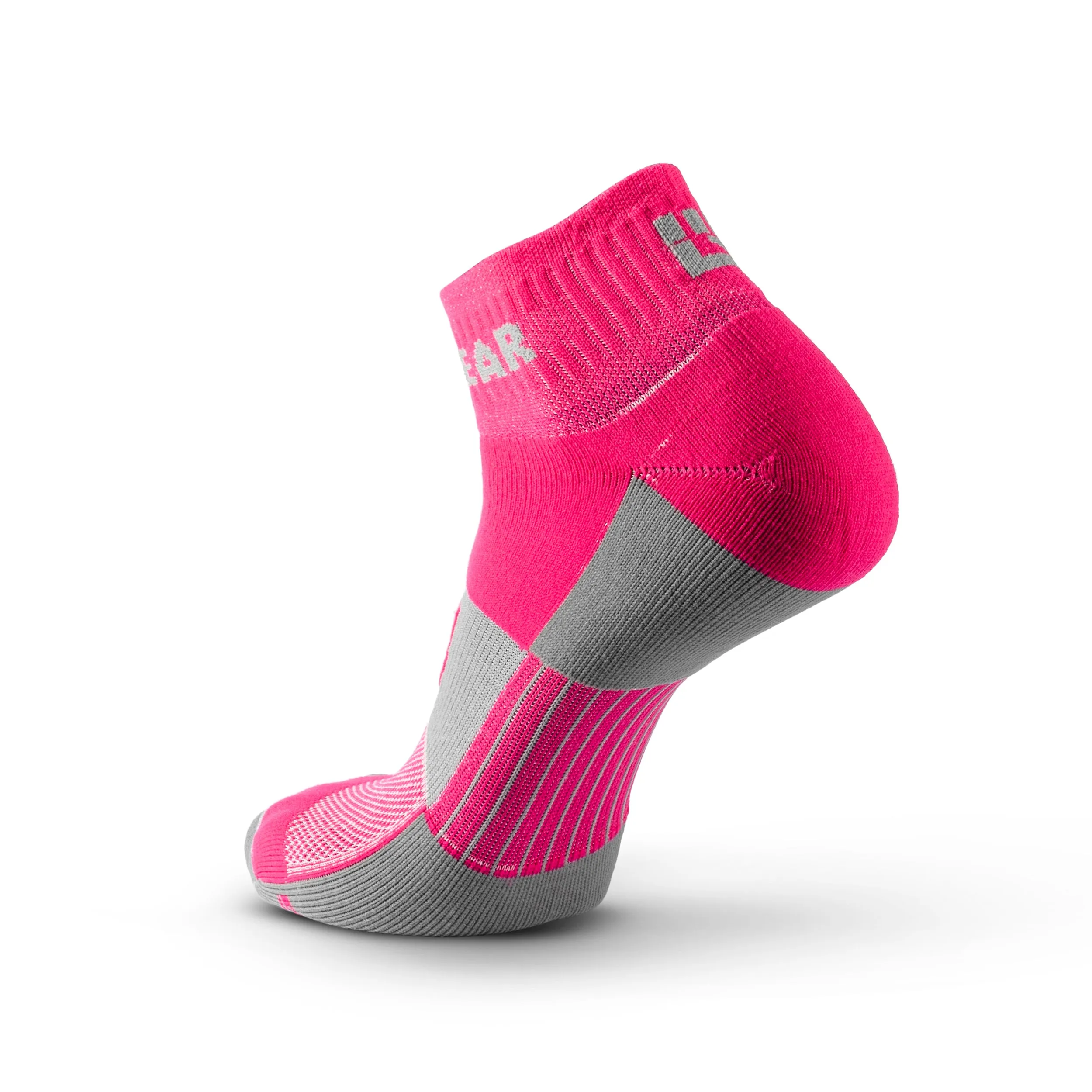 MudGear Quarter (¼) Crew Socks - Pink/Gray (2 pair pack)