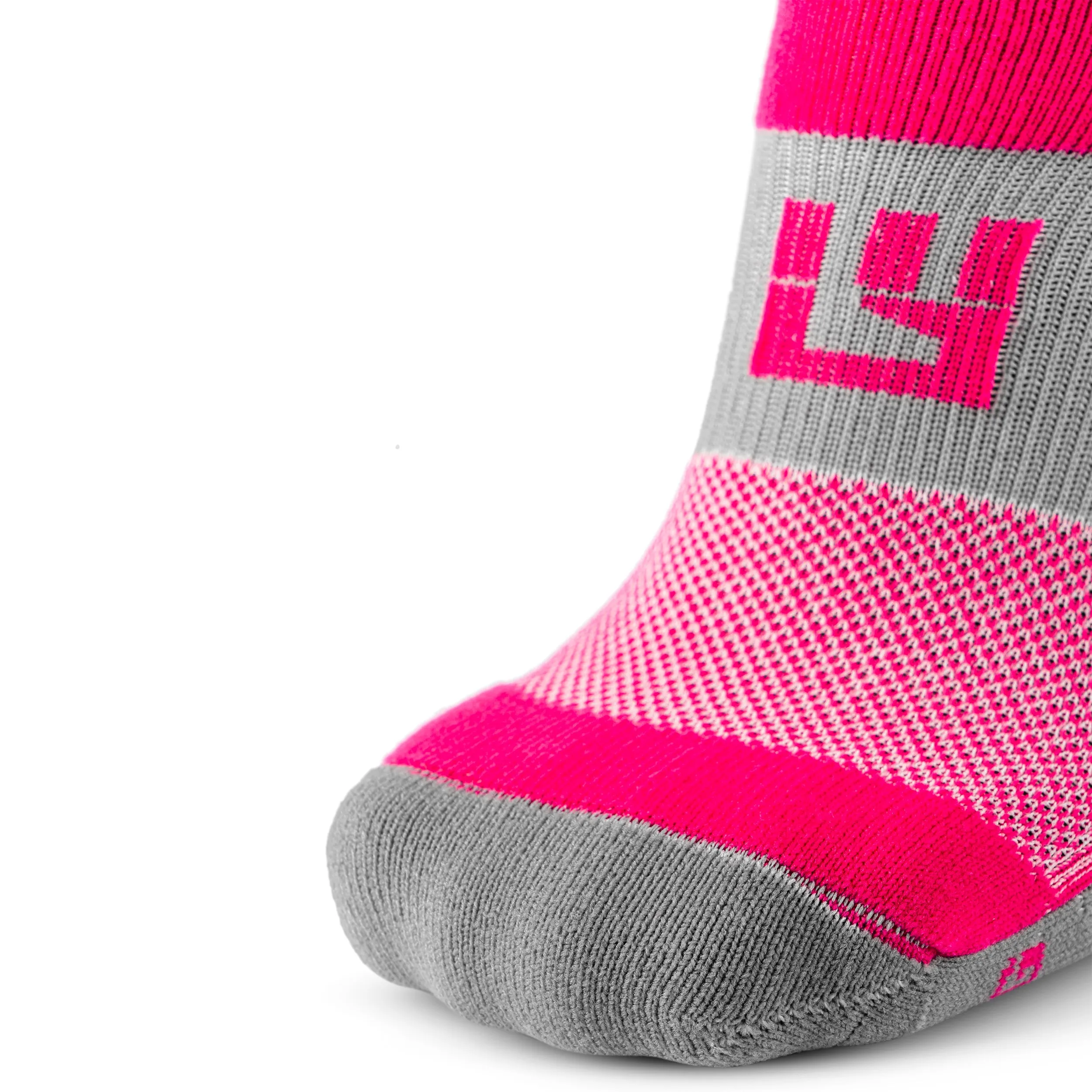 MudGear Quarter (¼) Crew Socks - Pink/Gray (2 pair pack)