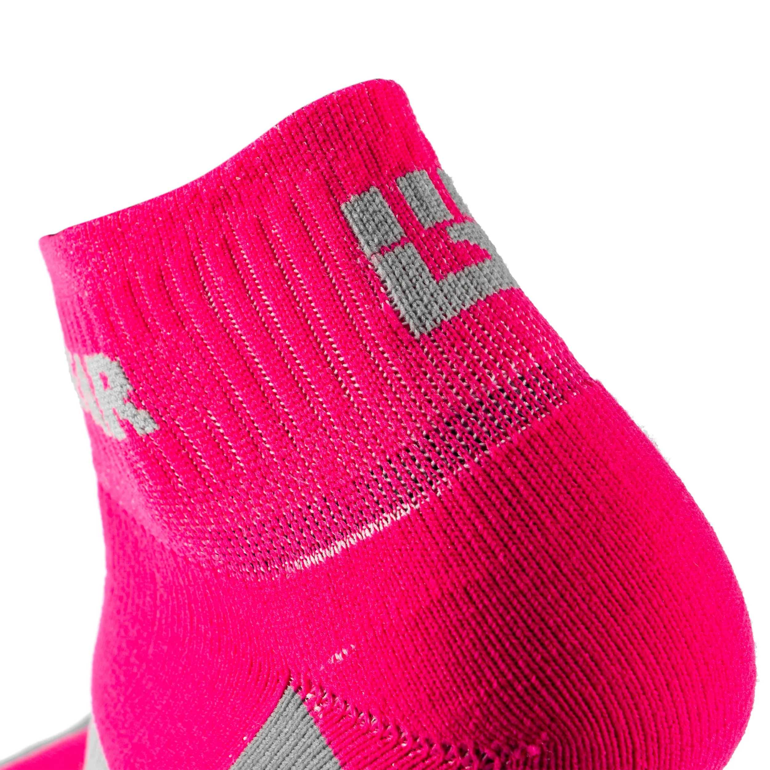 MudGear Quarter (¼) Crew Socks - Pink/Gray (2 pair pack)