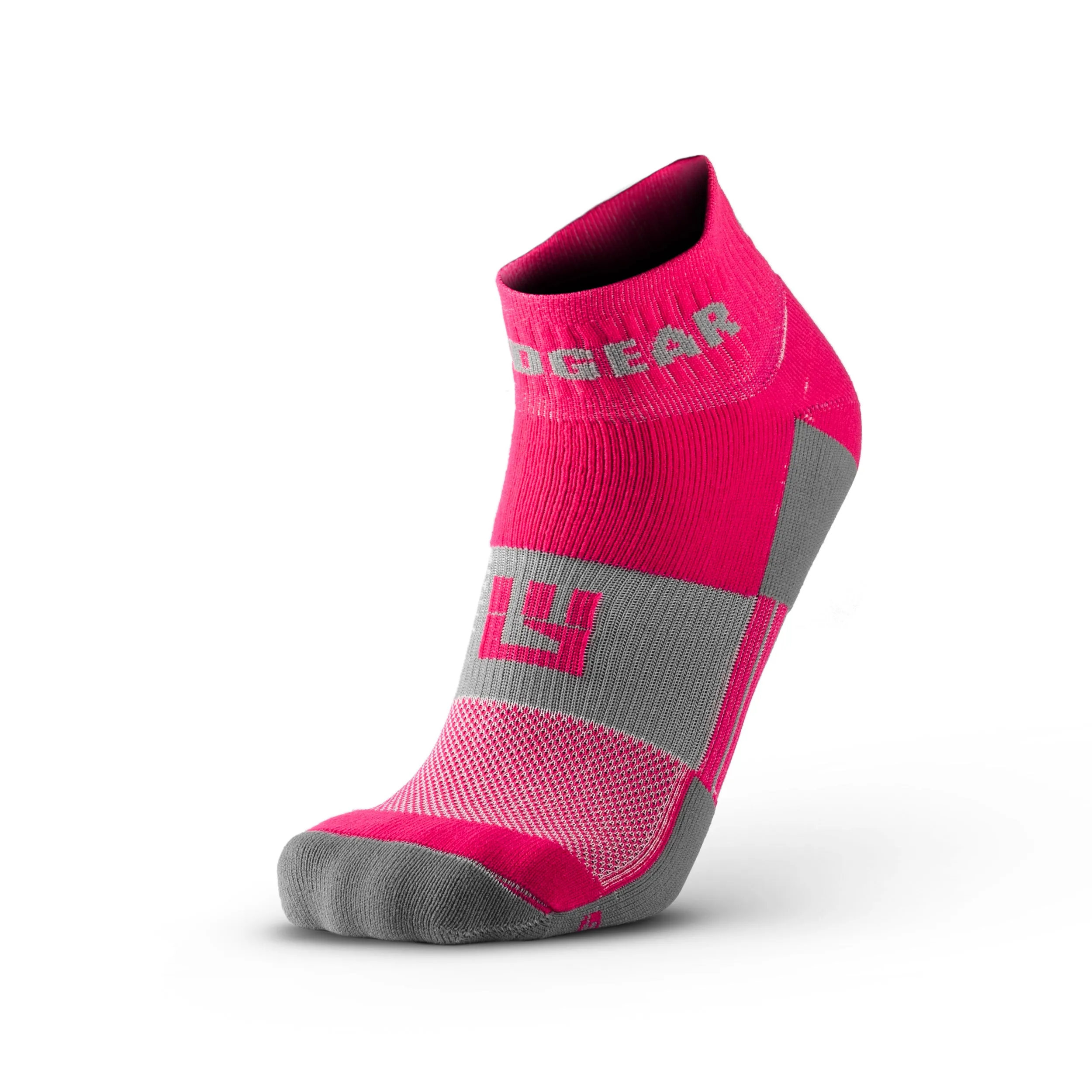 MudGear Quarter (¼) Crew Socks - Pink/Gray (2 pair pack)