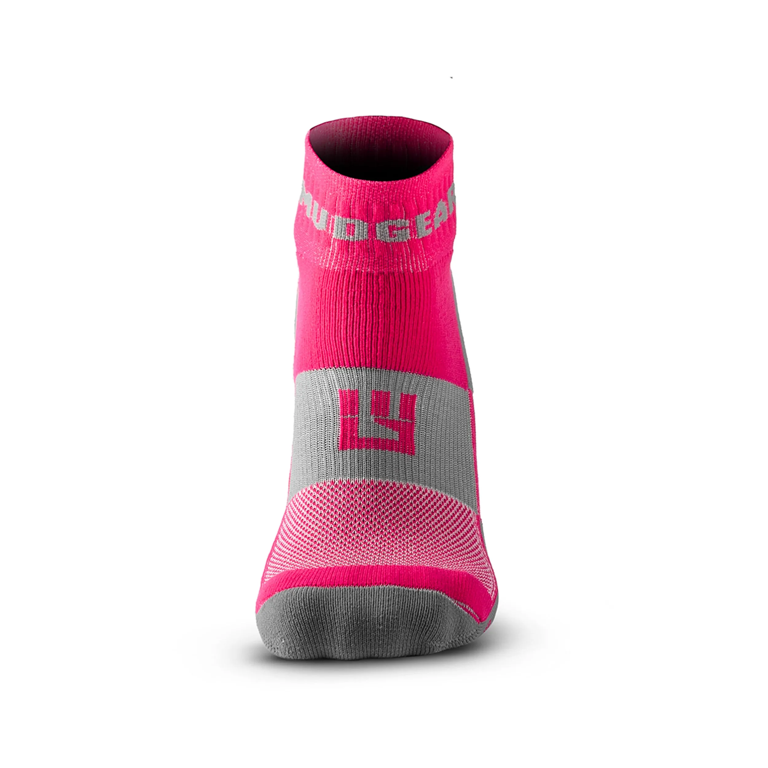 MudGear Quarter (¼) Crew Socks - Pink/Gray (2 pair pack)