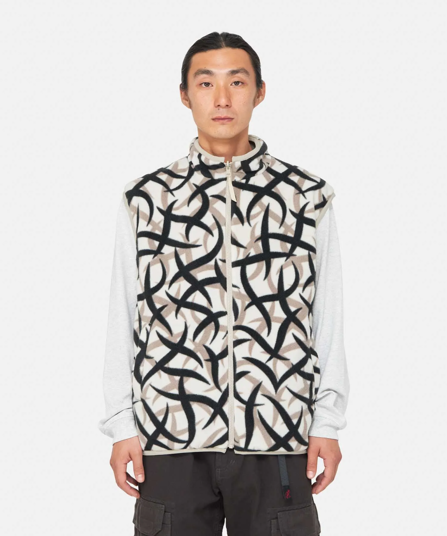 REVERSIBLE FLEECE VEST TRIBAL SNOW