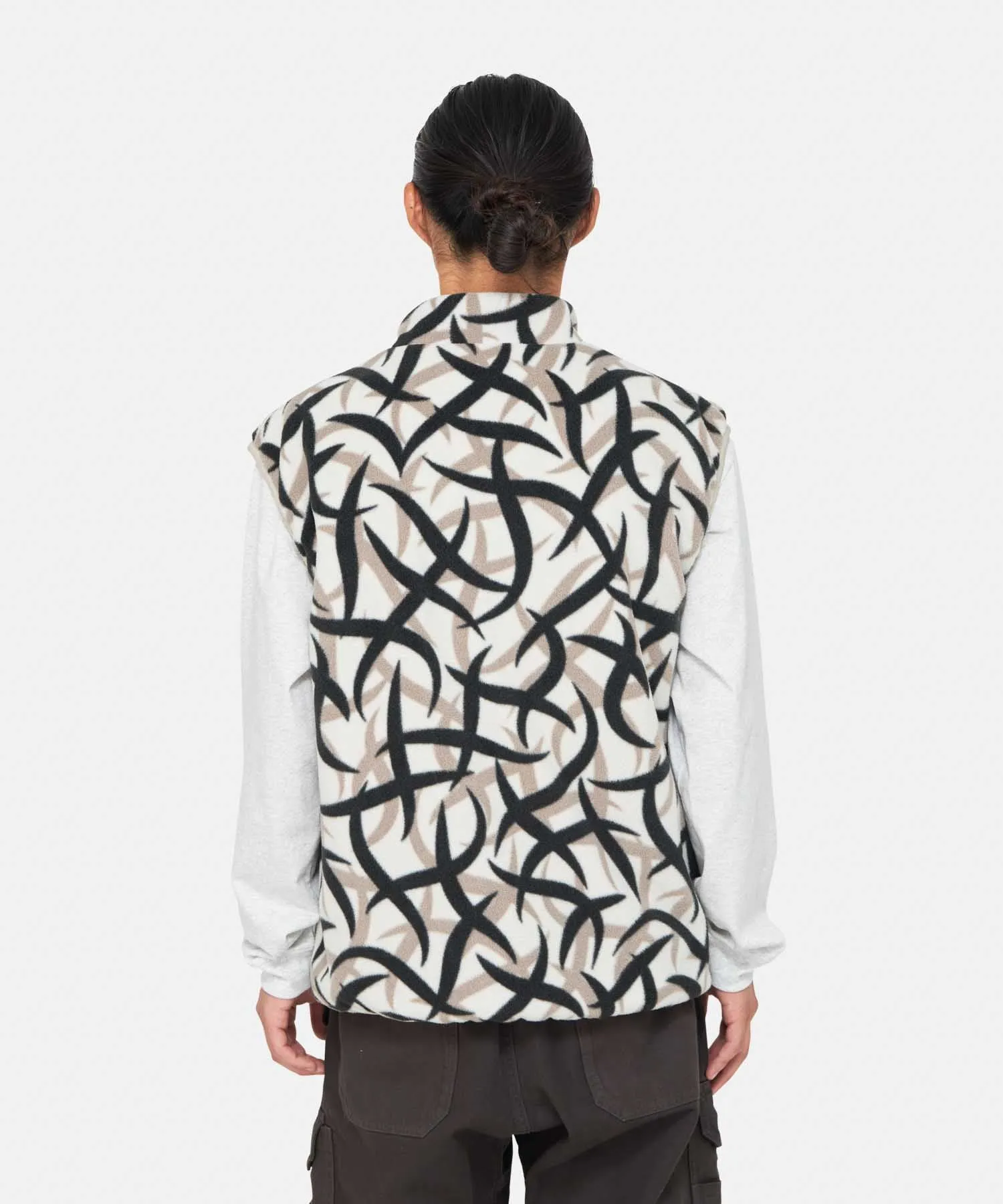 REVERSIBLE FLEECE VEST TRIBAL SNOW