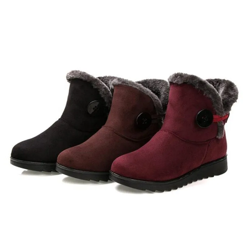 Winter Women Boots Flock Warm Ankle Snow