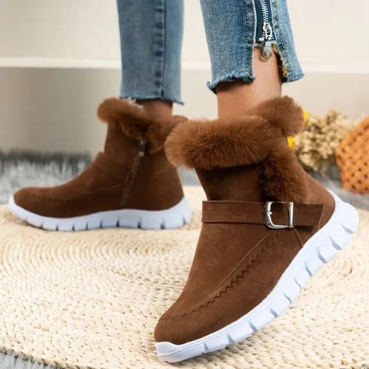 Winter Women Fur Warm Chelsea Snow Boots Casual Shoes New